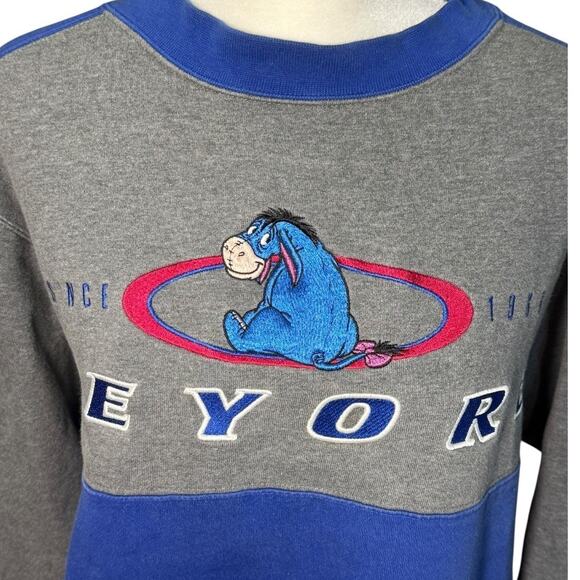 Vintage 90s The Disney Store Eeyore Sweatshirt Crewneck Women S Winnie The Pooh - Picture 2 of 12